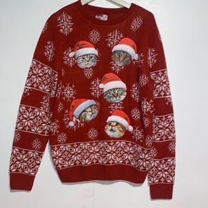 Party Sweater With Cats in Santa Hats